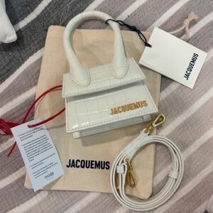 Jacquemus Le Chiquito Crocodile White New